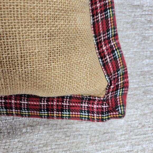Vtg Newport Joy Lumbar Pillow 24” Plaid Trim Down Filled Holiday Christmas Decor - Picture 5 of 13